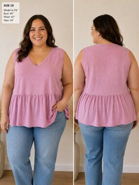Stitch Star Pink Sleeveless Top Plus Size 2X NWT